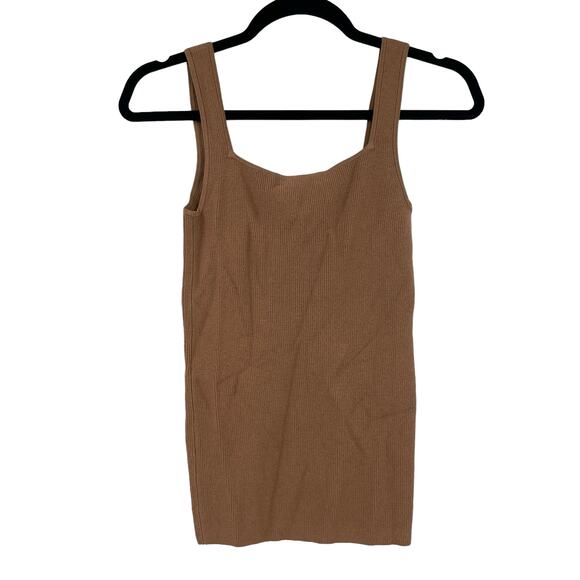 Madewell Top Womens XS Tank Bradbury Sweater Square Neck Brown NWT - Picture 3 of 7